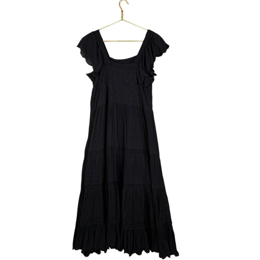 Sundance Greer Black Swiss Dot Embroidered Maxi Cotton Medium Bohemian - Picture 10 of 10